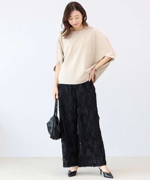 Aletta vita ブラウス シャツ ジョーゼットボートネックドルマン