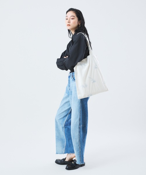 Muscat トートバッグ フラワー刺繍ベロアトートバッグ レディース