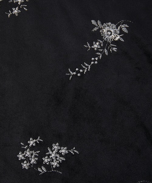 Muscat トートバッグ フラワー刺繍ベロアトートバッグ レディース