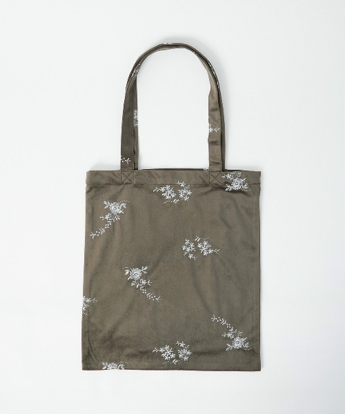 Muscat トートバッグ フラワー刺繍ベロアトートバッグ レディース