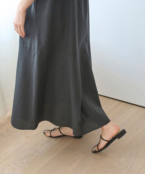 「UNFILO」 7分袖ワンピース SMALL グレー レディース_画像4