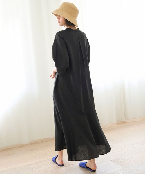 「UNFILO」 7分袖ワンピース SMALL グレー レディース_画像6