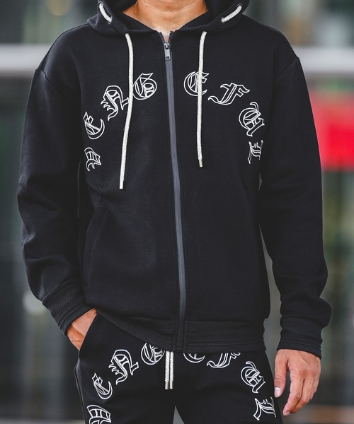 アダムスジャグラーRTEG ブラック ジップアップパーカー M adamsJUGGLER（アダムスジャグラー） パーカー RTEG/OPナイロンジップ