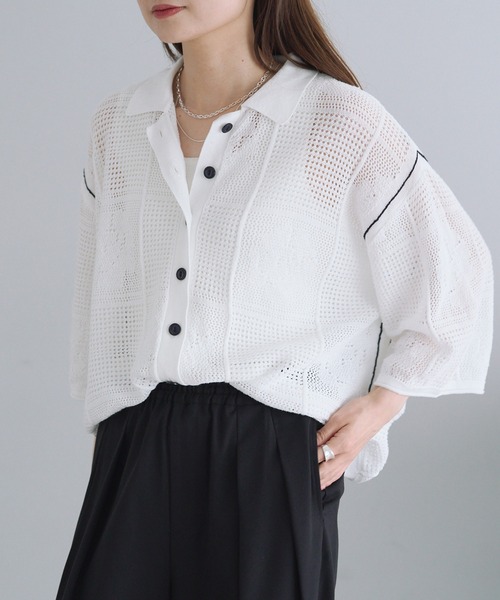 「PUAL CE CIN」 ニットカーディガン FREE ブラック レディース_画像2