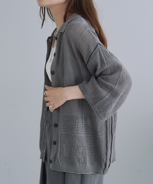 「PUAL CE CIN」 ニットカーディガン FREE ブラック レディース_画像7