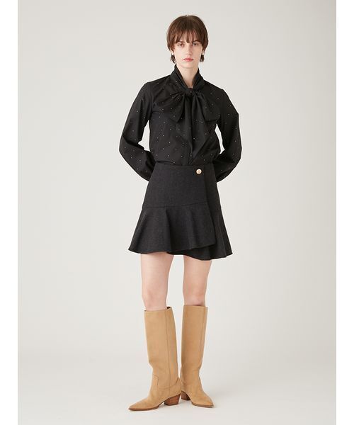 FURFUR ボウタイ ブラウス (新品) FURFUR（ファーファー） ブラウス シャツ ビジュー付きボウタイ