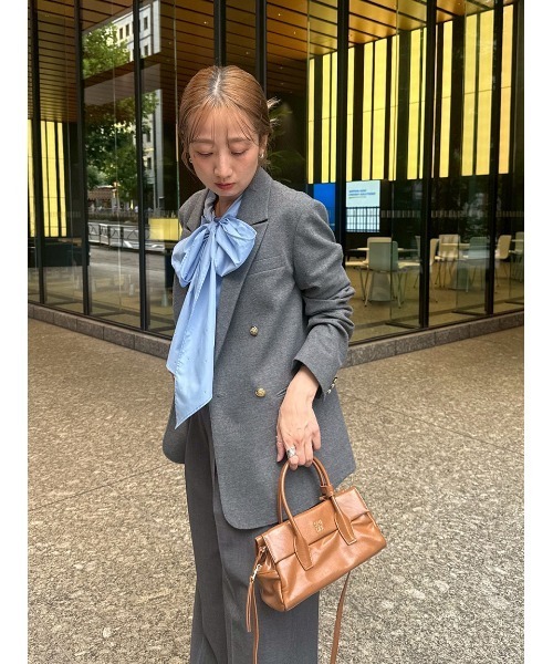 FURFUR（ファーファー） ブラウス シャツ ビジュー付きボウタイ