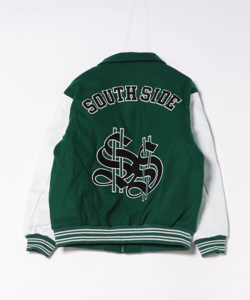 ダウンジャケット ダウン 「BREATH」BH PATCH STADIUM JACKET / グリーン 「BR25AW-O0002」 メンズの画像
