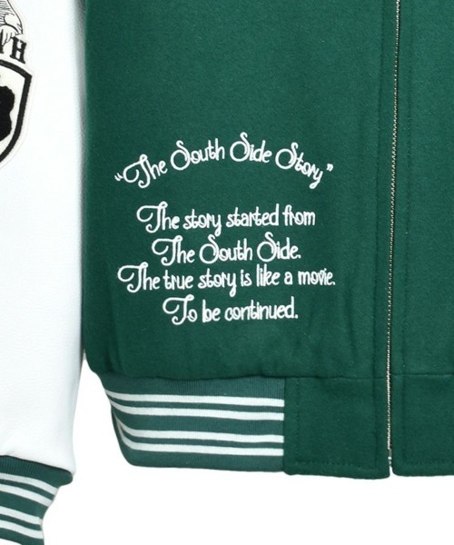 ダウンジャケット ダウン 「BREATH」BH PATCH STADIUM JACKET / グリーン 「BR25AW-O0002」 メンズの画像
