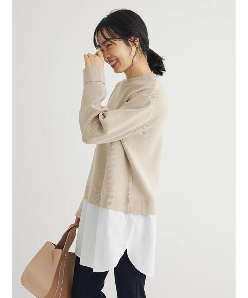 「Green Parks」 「chocol raffine robe」長袖ニット FREE チャコールグレー レディース_画像3