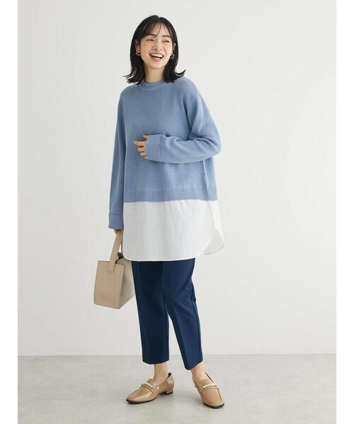 「Green Parks」 「chocol raffine robe」長袖ニット FREE チャコールグレー レディース_画像5