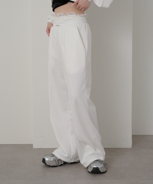 「RAY CASSIN」 スウェットパンツ FREE ホワイト レディース_画像3