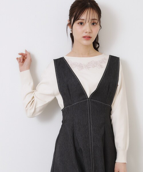 Couture Brooch（クチュール ブローチ） 長袖ニット 38 ブルー