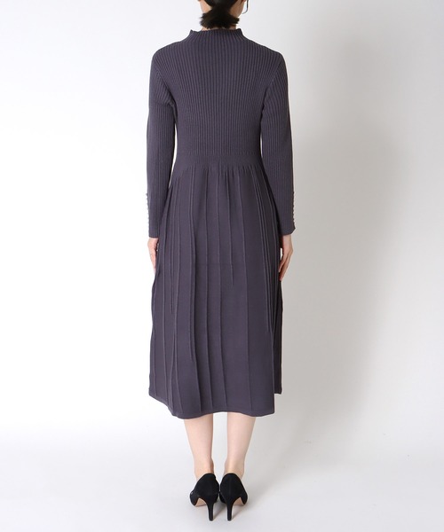 Jines（ジネス） ワンピース 「WEB限定」ニットプリーツAライン