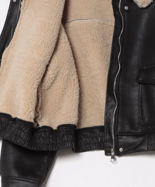 Chiina ムートンコート ボアコート Chiina /フェイクレザー ボアバイ