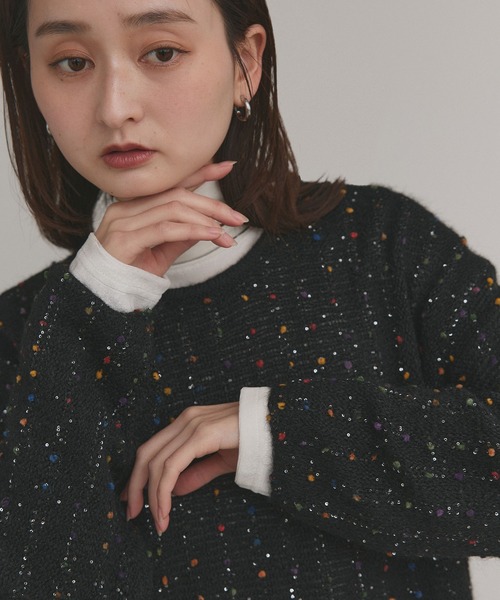 ad thie（アドティエ） ニット セーター ミックスネップ スパンコール