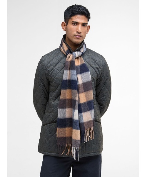 値下げしました！新品未使用！バブアー　マフラー　ブロックチェック　プレゼント用 Barbour（バブアー） マフラー ラムズ ウール ブロックチェック