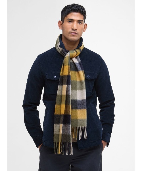 値下げしました！新品未使用！バブアー　マフラー　ブロックチェック　プレゼント用 Barbour（バブアー） マフラー ラムズ ウール ブロックチェック