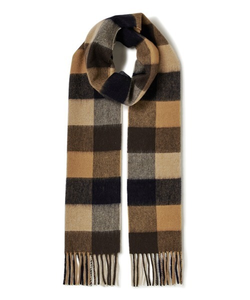 値下げしました！新品未使用！バブアー　マフラー　ブロックチェック　プレゼント用 Barbour（バブアー） マフラー ラムズ ウール ブロックチェック