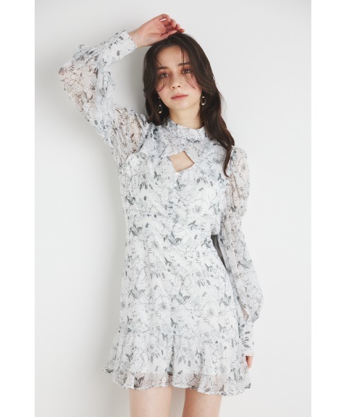 「rienda」 長袖ワンピース MEDIUM グレー レディース_画像3