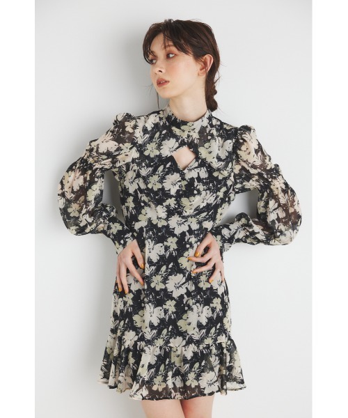「rienda」 長袖ワンピース MEDIUM グレー レディース_画像4