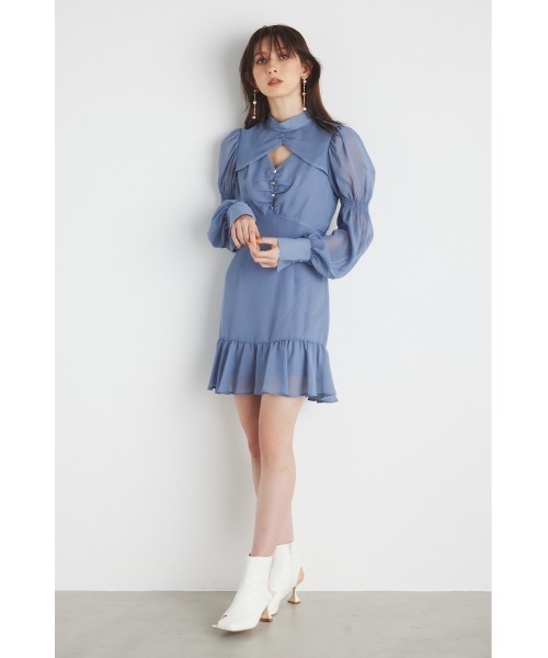 「rienda」 長袖ワンピース MEDIUM グレー レディース_画像5