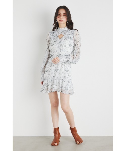 「rienda」 長袖ワンピース MEDIUM グレー レディース_画像7