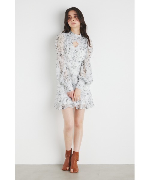 「rienda」 長袖ワンピース MEDIUM グレー レディース_画像8