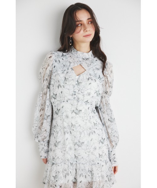 「rienda」 長袖ワンピース MEDIUM グレー レディース_画像9