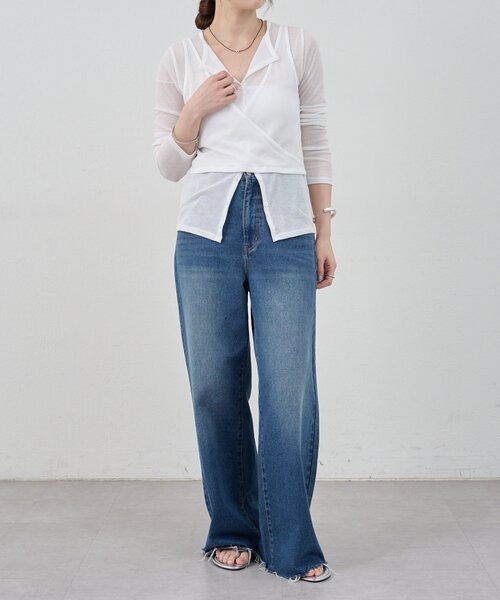 「SHENERY」 長袖カットソー FREE グレー レディース_画像3