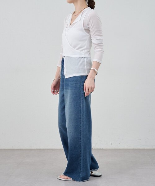 「SHENERY」 長袖カットソー FREE グレー レディース_画像5