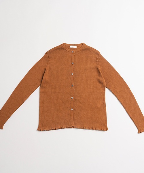 「D」 ニットカーディガン MEDIUM ブラウン レディース_画像6