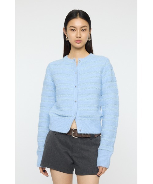 MOUSSY（マウジー） カーディガン 「26年SS新作」SHADOW STRIPE KNIT