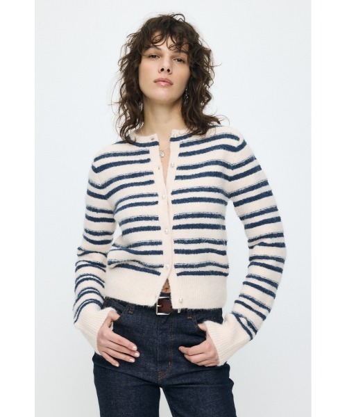 MOUSSY  TRIM END KNIT カーディガン  D/BEG MOUSSY TRIM END KNIT カーディガン D/BEG 【公式通販】