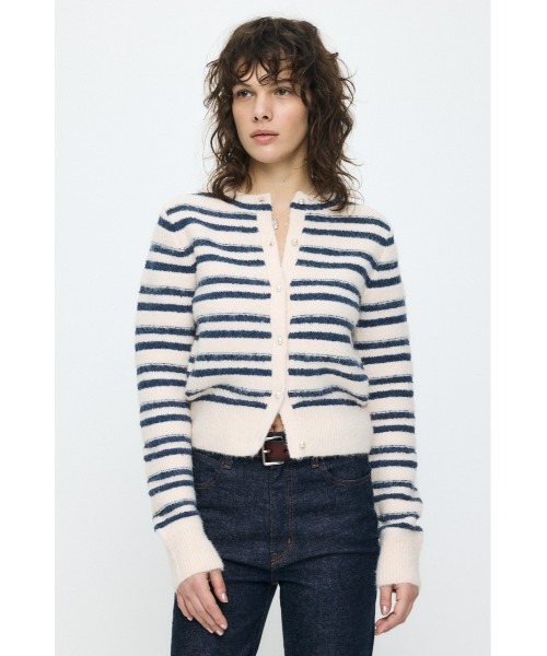 MOUSSY（マウジー） カーディガン 「26年SS新作」SHADOW STRIPE KNIT