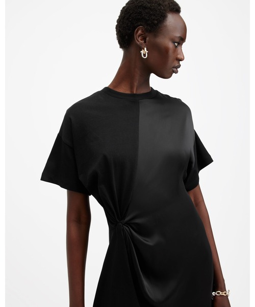 「ALLSAINTS」 半袖ワンピース 4 ブラック レディースの画像