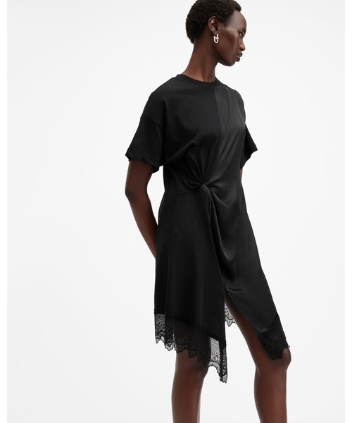 「ALLSAINTS」 半袖ワンピース 4 ブラック レディースの画像