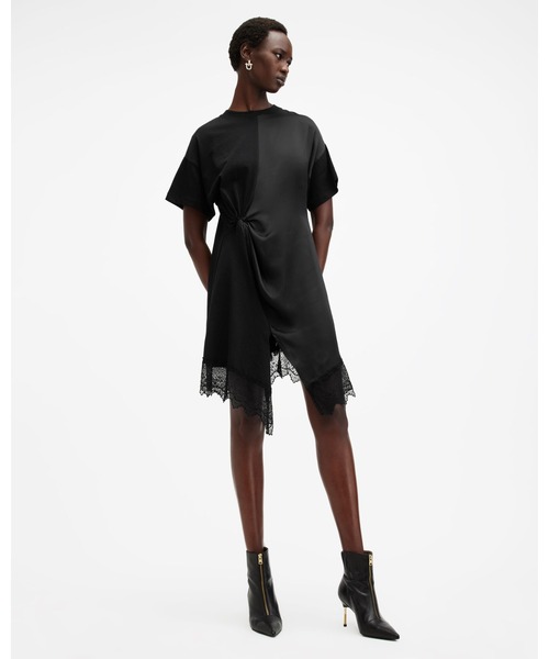 「ALLSAINTS」 半袖ワンピース 4 ブラック レディースの画像