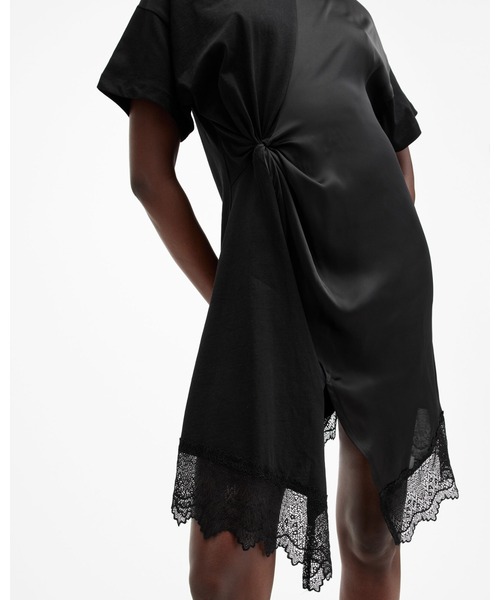 「ALLSAINTS」 半袖ワンピース 4 ブラック レディースの画像