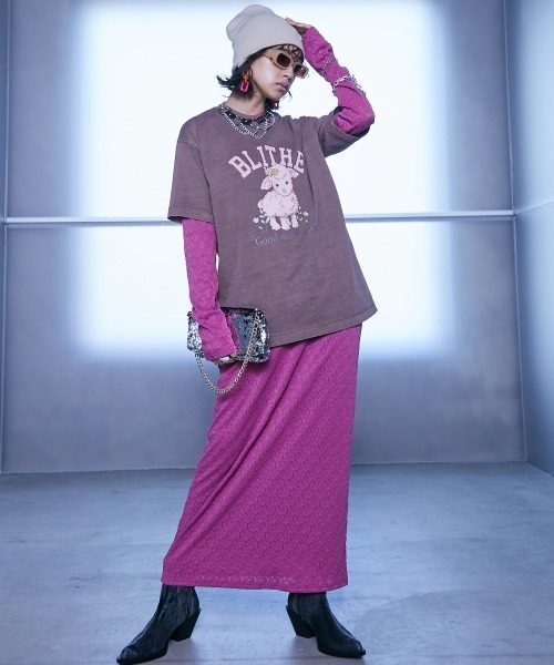 「GEVS.」 「SMILELAND」長袖ワンピース 3L ブラック レディース_画像2