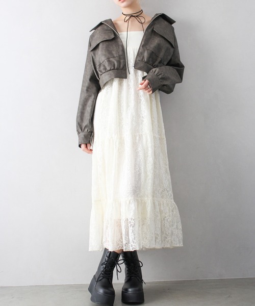 「SpRay」 キャミソールワンピース FREE アイボリー レディース_画像6