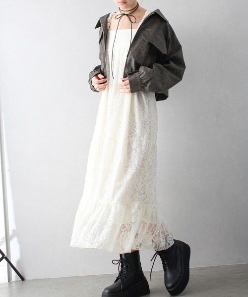 「SpRay」 キャミソールワンピース FREE アイボリー レディース_画像8