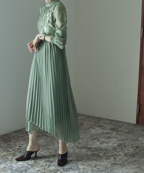 「etoll.」 コンビワンピース M ブルー レディース_画像2