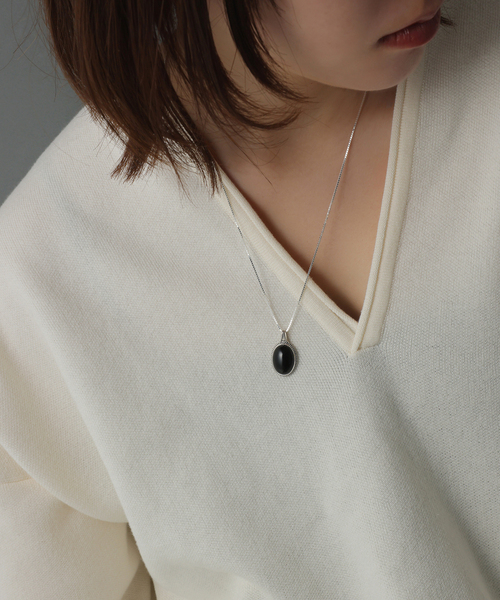 ネックレス 「SAMH by LILAS」オニキスネックレス SV レディースの画像