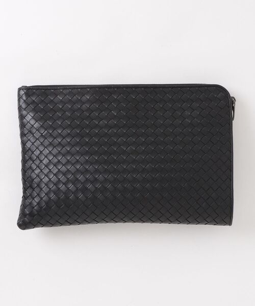 BOTTEGA VENETA」 イントレチャート クラッチバッグ - ブラック メンズ 