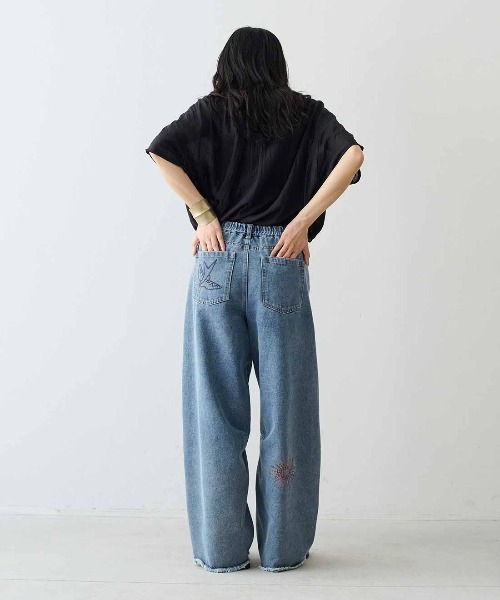 「MEDE19F」 デニムパンツ LL ブルー レディース_画像4