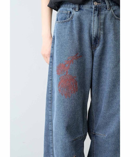「MEDE19F」 デニムパンツ LL ブルー レディース_画像6