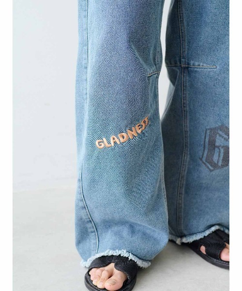 「MEDE19F」 デニムパンツ LL ブルー レディース_画像8
