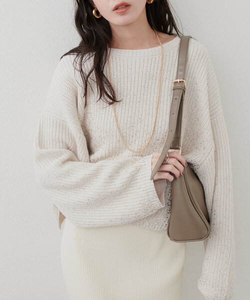 「natural couture」 長袖ニット FREE ピンク レディース_画像3