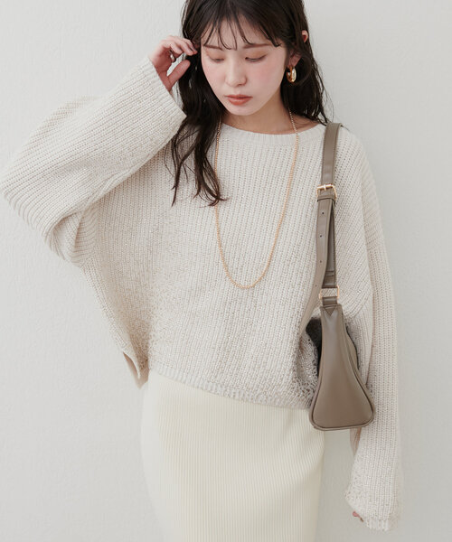 「natural couture」 長袖ニット FREE ピンク レディース_画像4